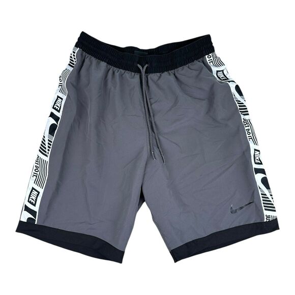 Nike Men's Stripe Breaker 9" Volley Shorts In Game Gray Medium - Picture 1 of 7